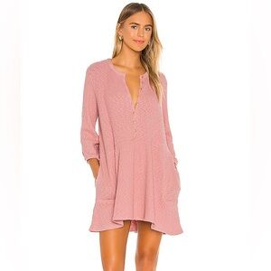 Free People Blossom Button-Up Mini Dress (Lilac)